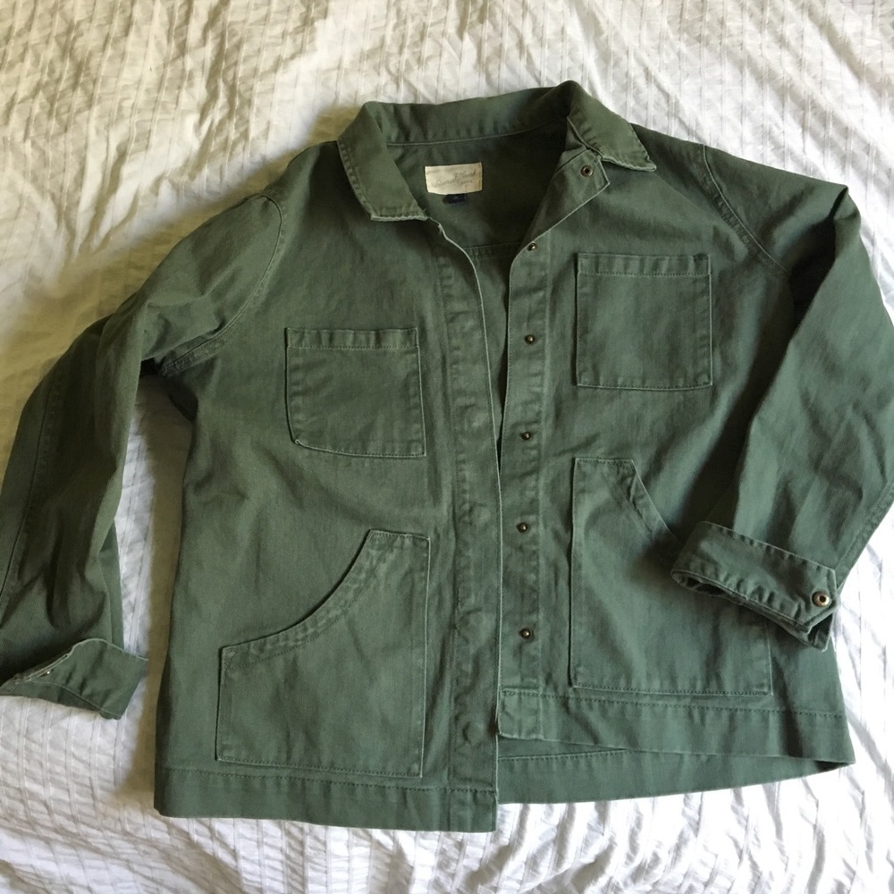 NWOT green cotton utility jacket